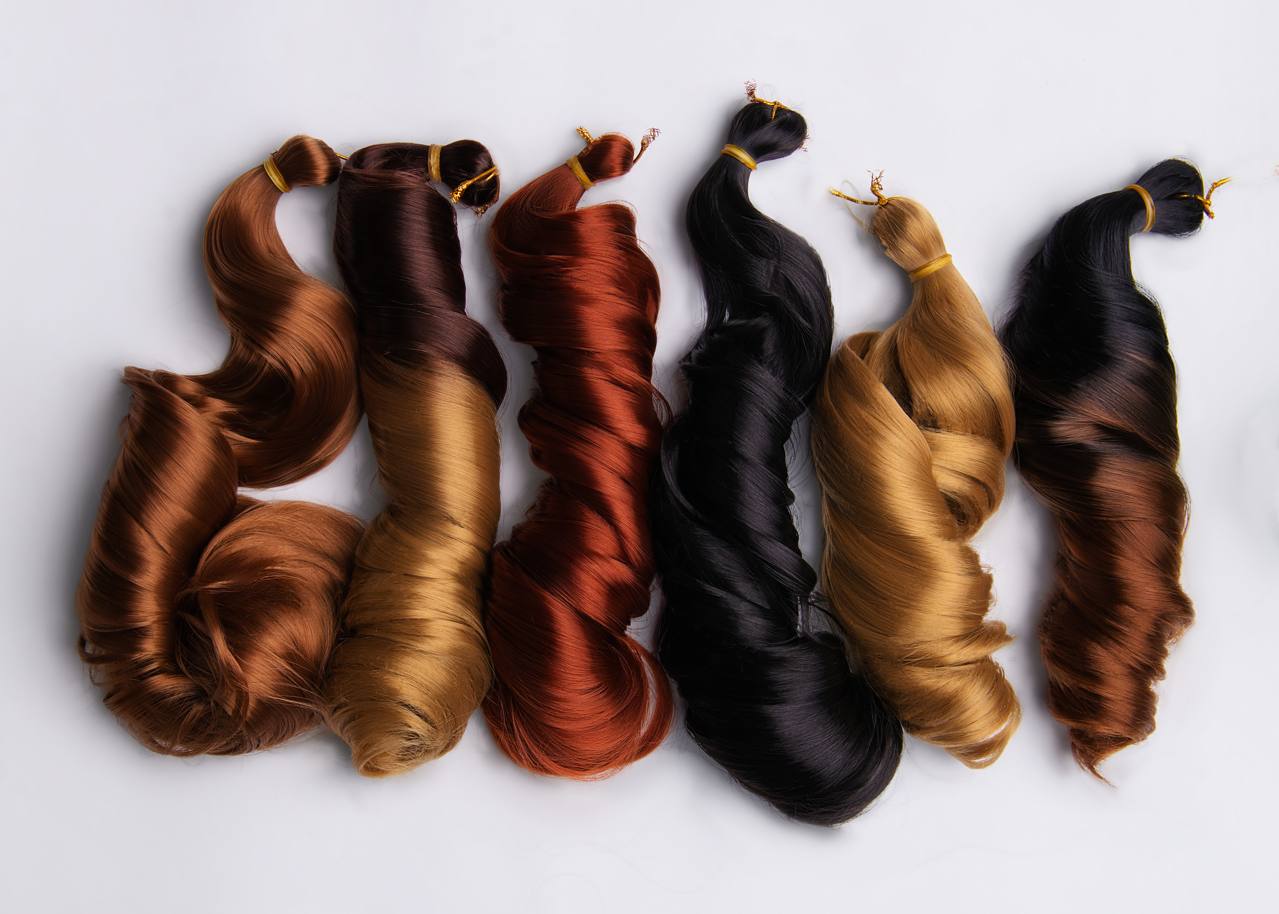 Gorgeous model with curly hair extensions